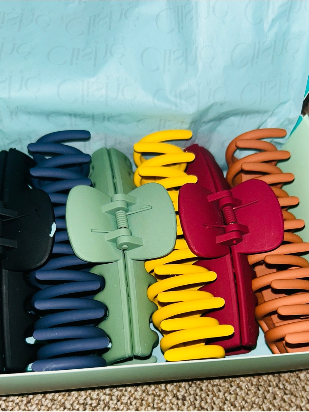 Colorful Oversized Hair Claw Clips - Set of Matte Tones 6pk